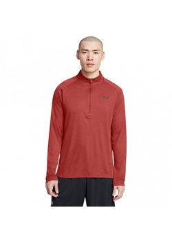 Męski longsleeve treningowy Under Armour UA Tech Textured 1/2 Zip - czerwony ze sklepu Sportstylestory.com w kategorii T-shirty męskie - zdjęcie 175826892