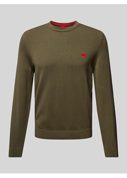 Sweter z dzianiny z naszywką logo model ‘San Cassius’ ze sklepu Peek&Cloppenburg  w kategorii Swetry męskie - zdjęcie 175885061