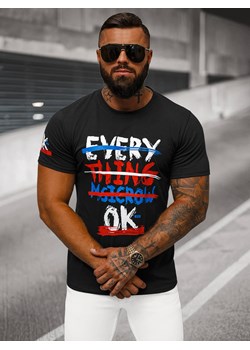 T-shirt męski czarny OZONEE O/8T1266/3 ze sklepu ozonee.pl w kategorii T-shirty męskie - zdjęcie 175889000