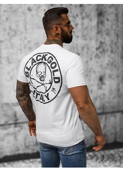 T-shirt męski slim fit biały OZONEE NB/MT3043 ze sklepu ozonee.pl w kategorii T-shirty męskie - zdjęcie 175890851