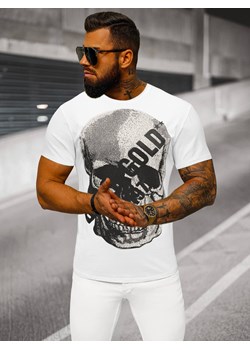 T-shirt męski slim fit biały OZONEE NB/MT3038Z ze sklepu ozonee.pl w kategorii T-shirty męskie - zdjęcie 175893422