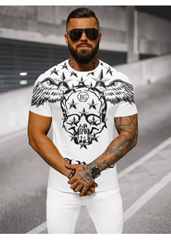 T-shirt męski slim fit biały OZONEE NB/MT3053Z ze sklepu ozonee.pl w kategorii T-shirty męskie - zdjęcie 175893792