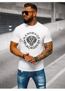 T-shirt męski slim fit biały OZONEE NB/MT3019Z ze sklepu ozonee.pl w kategorii T-shirty męskie - zdjęcie 175894684