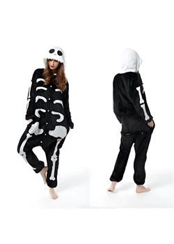 Onesie w formie szkieletu - Czarny / S ze sklepu Valetta.pl w kategorii Piżamy damskie - zdjęcie 175902071