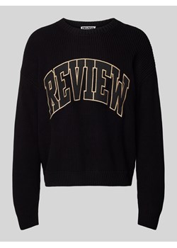 Sweter z dzianiny z wyhaftowanym logo ze sklepu Peek&Cloppenburg  w kategorii Swetry męskie - zdjęcie 175921042