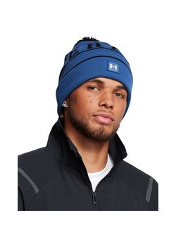 Męska czapka zimowa Under Armour M Halftime Pom Beanie - niebieska ze sklepu Sportstylestory.com w kategorii Czapki zimowe męskie - zdjęcie 175923340