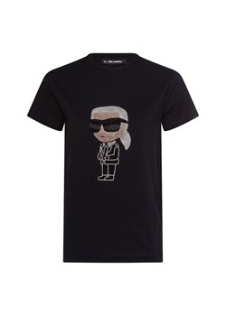 KARL LAGERFELD Koszulka damska - Ikonik 2.0 Karl Kobiety Bawełna czarny jednolity ze sklepu vangraaf w kategorii Bluzki damskie - zdjęcie 175924241