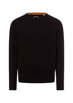 Jack & Jones Męski sweter Mężczyźni Bawełna czarny jednolity ze sklepu vangraaf w kategorii Swetry męskie - zdjęcie 175924252