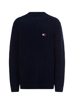 Tommy Jeans Sweter z zawartością wełny Mężczyźni granatowy jednolity ze sklepu vangraaf w kategorii Swetry męskie - zdjęcie 175924273