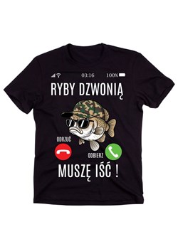 KOSZULKA DLA WĘDKARZA - RYBY DZWONIĄ MUSZĘ IŚĆ ! ze sklepu Time For Fashion w kategorii T-shirty męskie - zdjęcie 175937723