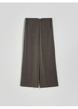 Reserved - Luźne spodnie z aplikacjami - ciemnoszary ze sklepu Reserved w kategorii Spodnie damskie - zdjęcie 175945333