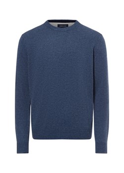 Nils Sundström Sweter męski Mężczyźni drobna dzianina indygo marmurkowy ze sklepu vangraaf w kategorii Swetry męskie - zdjęcie 175947363