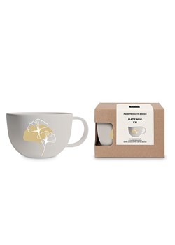 ppd Kubek jumbo "Golden Gingko" w kolorze szarobrązowym - 550 ml ze sklepu Limango Polska w kategorii Naczynia - zdjęcie 175949522