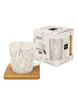 ppd Kubek jumbo &quot;Celerina&quot; w kolorze kremowo-zielonym z podstawką - 350 ml ze sklepu Limango Polska w kategorii Naczynia - zdjęcie 175949600