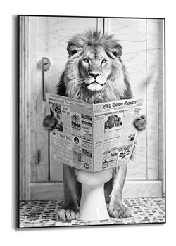 Orangewallz Druk artystyczny &quot;Lion Toilet&quot; w ramce - 50 x 70 cm ze sklepu Limango Polska w kategorii Obrazy - zdjęcie 175949831