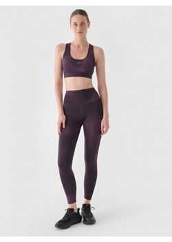 Damskie legginsy treningowe 4F 4FWAW24TFTIF285 - fioletowe ze sklepu Sportstylestory.com w kategorii Spodnie damskie - zdjęcie 175956682