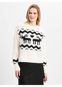 Marie Lund Sweter damski z dzianiny z zawartością alpaki Kobiety Sztuczne włókno écru wzorzysty ze sklepu vangraaf w kategorii Swetry damskie - zdjęcie 175957913