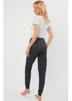 Spodnie damskie długie od piżamy w kratkę Foggia, Kolor zielony-wzór, Rozmiar S, Italian Fashion ze sklepu Primodo w kategorii Spodnie damskie - zdjęcie 175958864