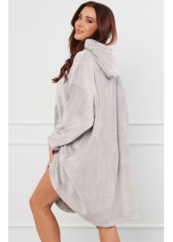 Miękka ciepła kocobluza damska polarowa szara Forio, Kolor szary, Rozmiar one size, Italian Fashion ze sklepu Intymna w kategorii Szlafroki damskie - zdjęcie 175959334