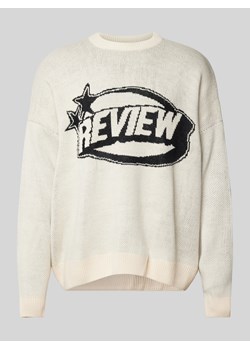 Sweter z dzianiny z nadrukiem z logo ze sklepu Peek&Cloppenburg  w kategorii Swetry męskie - zdjęcie 175964820