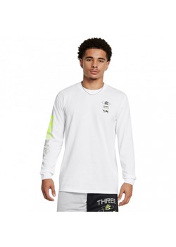 Męski longsleeve treningowy Under Armour UA Curry Long Sleeve Tee - biały ze sklepu Sportstylestory.com w kategorii T-shirty męskie - zdjęcie 176008772