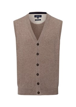 Nils Sundström Kamizelka męska Mężczyźni wełna ze strzyży taupe marmurkowy ze sklepu vangraaf w kategorii Kamizelki męskie - zdjęcie 176014152