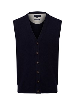 Nils Sundström Kamizelka męska Mężczyźni wełna ze strzyży granatowy jednolity ze sklepu vangraaf w kategorii Kamizelki męskie - zdjęcie 176014154