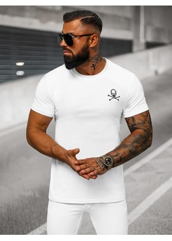 T-shirt męski slim fit biały OZONEE NB/MT3049 ze sklepu ozonee.pl w kategorii T-shirty męskie - zdjęcie 176016364