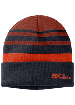 Jack Wolfskin Czapka beanie &quot;Stripy&quot; w kolorze czerwono-granatowym ze sklepu Limango Polska w kategorii Czapki dziecięce - zdjęcie 176017632