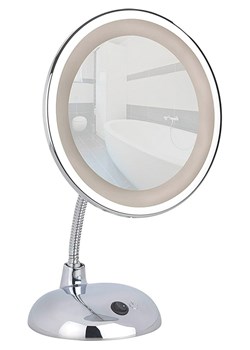 Wenko Lusterko kosmetyczne LED "Style" w kolorze srebrnym - Ø 16 cm ze sklepu Limango Polska w kategorii Lustra - zdjęcie 176017714