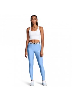 Damskie legginsy treningowe Under Armour Heatgear Rib Legging - niebieskie ze sklepu Sportstylestory.com w kategorii Spodnie damskie - zdjęcie 176025170