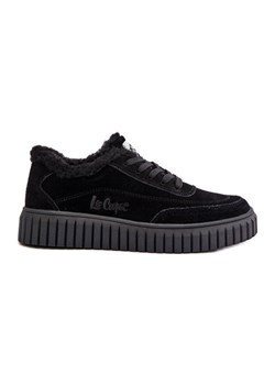 Skórzane Sneakersy Damskie Ocieplane Futerkiem Lee Cooper LCJ-24-01-2973 Czarne ze sklepu ButyModne.pl w kategorii Buty sportowe damskie - zdjęcie 176031243