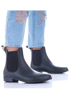 Czarne krótkie kalosze gumowce sztyblety Rain Chic /C5-1 1256 T391/ ze sklepu Pantofelek24.pl w kategorii Kalosze damskie - zdjęcie 176050744