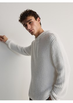 Reserved - Sweter z kapturem - złamana biel ze sklepu Reserved w kategorii Swetry męskie - zdjęcie 176059340