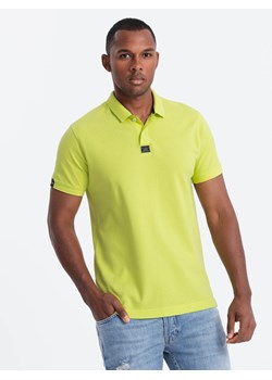 Koszulka męska polo z kołnierzykiem - limonkowa V8 S1745 ze sklepu ombre w kategorii T-shirty męskie - zdjęcie 176064352