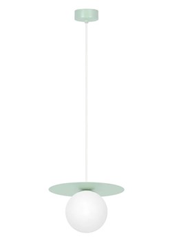 Zielona lampa wisząca z okrągłym szklanym kloszem - A679 L4-P34 ze sklepu Edinos.pl w kategorii Lampy wiszące - zdjęcie 176065873