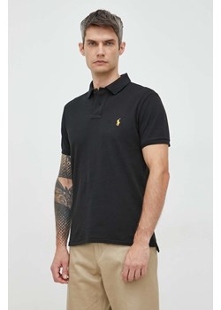 Polo Ralph Lauren polo bawełniane kolor czarny gładki ze sklepu PRM w kategorii T-shirty męskie - zdjęcie 176071123