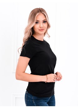 T-shirt damski basic 001SLR - czarny ze sklepu Edoti w kategorii Bluzki damskie - zdjęcie 176072412