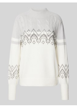 Sweter z dzianiny z prążkowanymi wykończeniami ze sklepu Peek&Cloppenburg  w kategorii Swetry damskie - zdjęcie 176076472