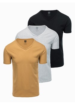 Zestaw koszulek bawełnianych V-NECK 3-pak - mix V15 Z29 ze sklepu ombre w kategorii T-shirty męskie - zdjęcie 176080633