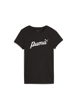 Damska koszulka ESS+ Script PUMA Black ze sklepu Decathlon w kategorii Bluzki damskie - zdjęcie 176121971