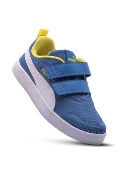 Buty sportowe dziecięce Puma Courtflex V2 Mesh na rzep ze sklepu Decathlon w kategorii Buty dziecięce - zdjęcie 176145812