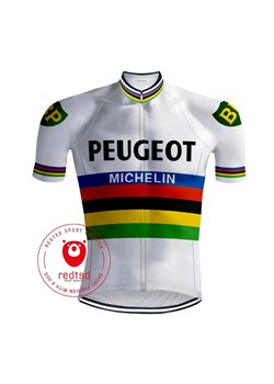 Koszulka kolarska retro Peugeot Rainbow - RedTed ze sklepu Decathlon w kategorii T-shirty męskie - zdjęcie 176150583