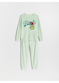 Reserved - Welurowa piżama Grinch - jasnozielony ze sklepu Reserved w kategorii Piżamy dziecięce - zdjęcie 176234934