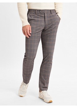 Finshley & Harding London Spodnie - Hoxdon Mężczyźni Slim Fit brązowy w kratkę ze sklepu vangraaf w kategorii Spodnie męskie - zdjęcie 176237414
