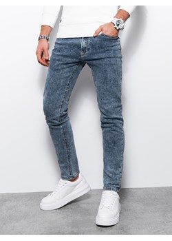 Spodnie męskie jeansowe SKINNY FIT - niebieskie V5 P1062 ze sklepu ombre w kategorii Jeansy męskie - zdjęcie 176238043