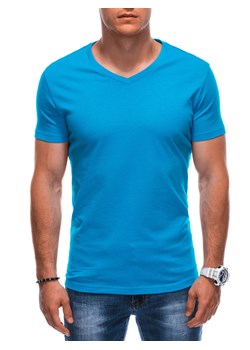 T-shirt męski basic V-neck EM-TSBS-0101 - turkusowy V7 ze sklepu Edoti w kategorii T-shirty męskie - zdjęcie 176238150