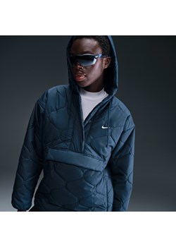 Damska pikowana kurtka typu anorak Nike Sportswear Essential - Niebieski ze sklepu Nike poland w kategorii Kurtki damskie - zdjęcie 176244264