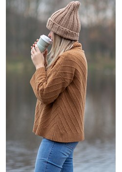 Czapka Chunky Knit w kolorze karmelowym F1513, Kolor karmelowy, Rozmiar one size, Fobya ze sklepu Primodo w kategorii Czapki zimowe damskie - zdjęcie 176245023