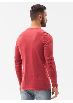 Longsleeve męski bez nadruku - czerwony V3 L131 ze sklepu ombre w kategorii T-shirty męskie - zdjęcie 176246611